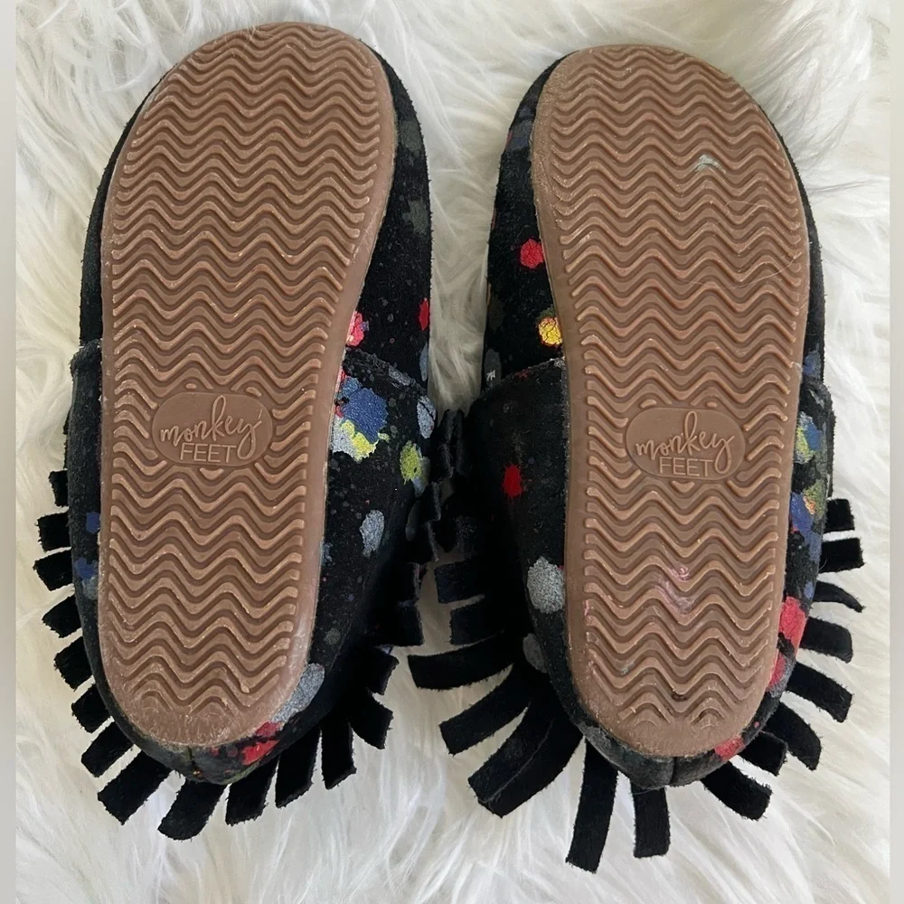 Monkey Feet Paint Splatter Moccasins